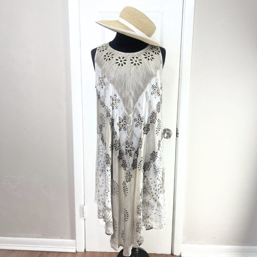 Women's Sundress or Swimsuit Cover | Embroidered Style Tunic Cover Up One Size